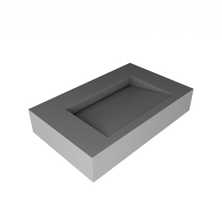 Castello Usa Pyramid 30” Solid Surface Wall-Mounted Bathroom Sink in Gray with No Faucet Hole CB-GM-2053-30-G-NH